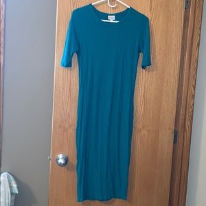 Teal ribbed M LuLaRoe Julia dress